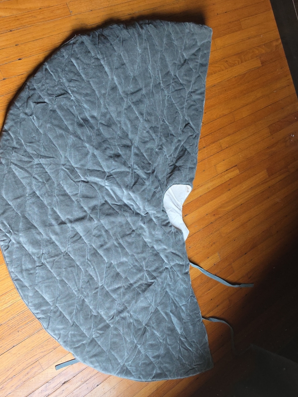 The CITIZENRY Quilted Gray Tree Skirt with Tie Closure